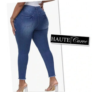 Haute Curve High Rise Distressed Ankle Skinny Jeans